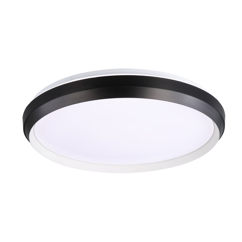 Plafonnier encastré Keuna, H 3,25 po x l 14,9 po x P 14,9 po, Blanc mat / noir mat