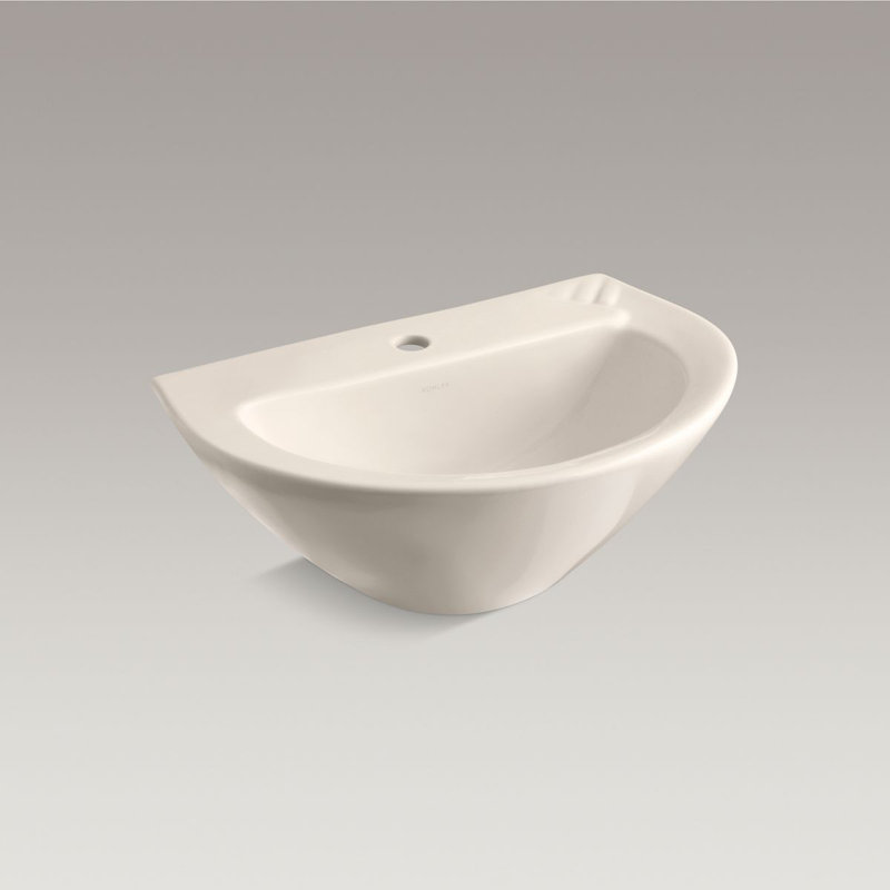 Parigi® Vitreous China 19.75" Pedestal Bathroom Sink, Innocent Blush, Single