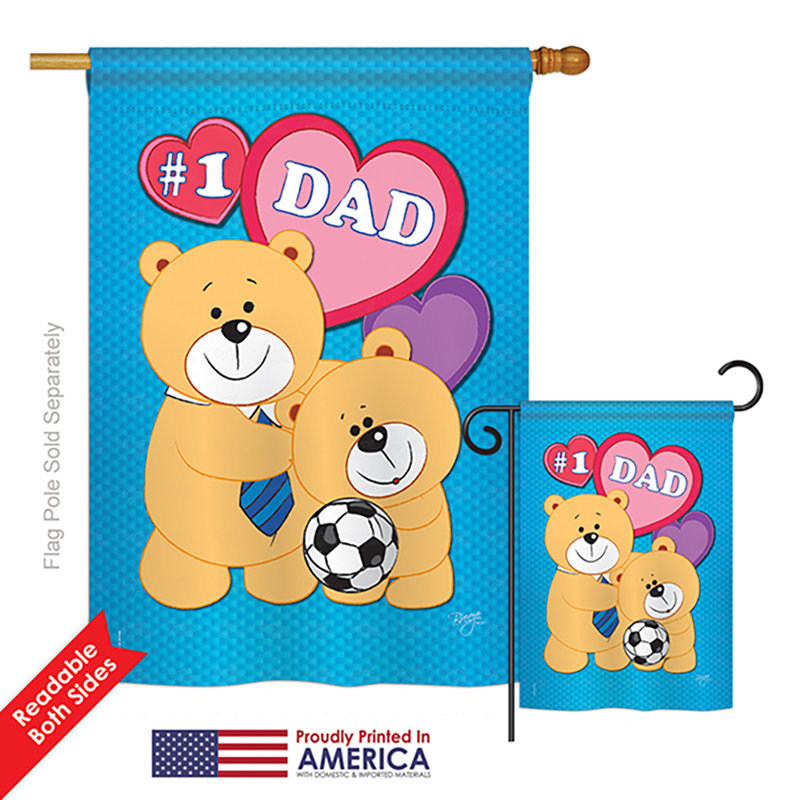 Drapeau en polyester à 2 faces love papa summer