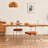 Modern Cherry Wood Color Rectangular Solid Wood Dining Table-902728827
