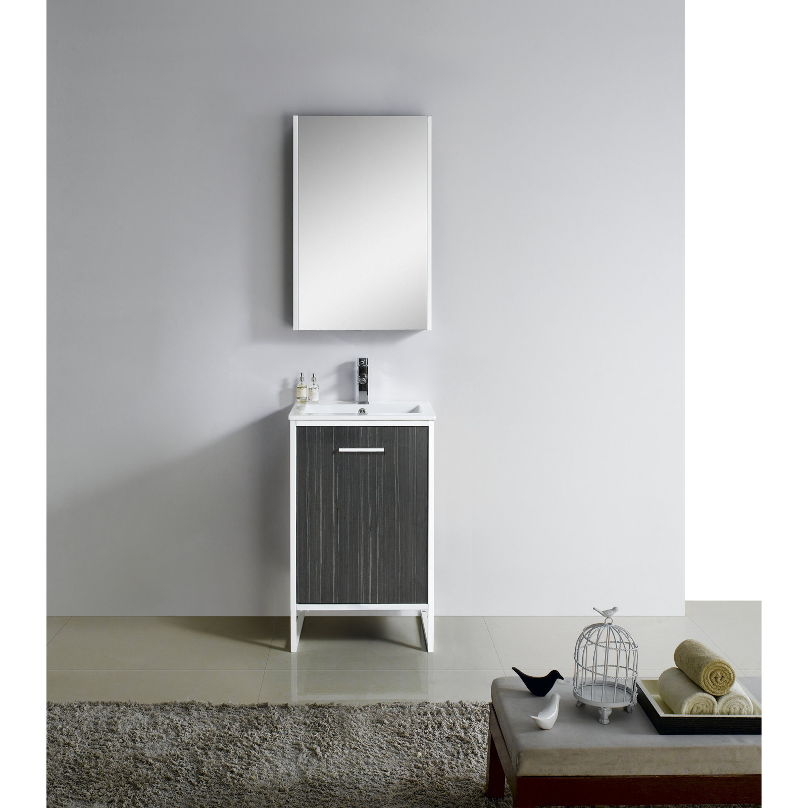Saray 20'' Single Bathroom Vanity, Dawn Gray