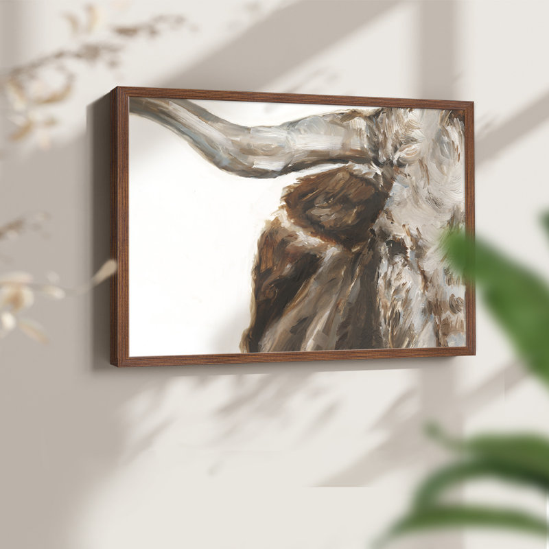 Steer transparent I - impression encadrée - réarmable, Noyer, H 11 po x l 14 po