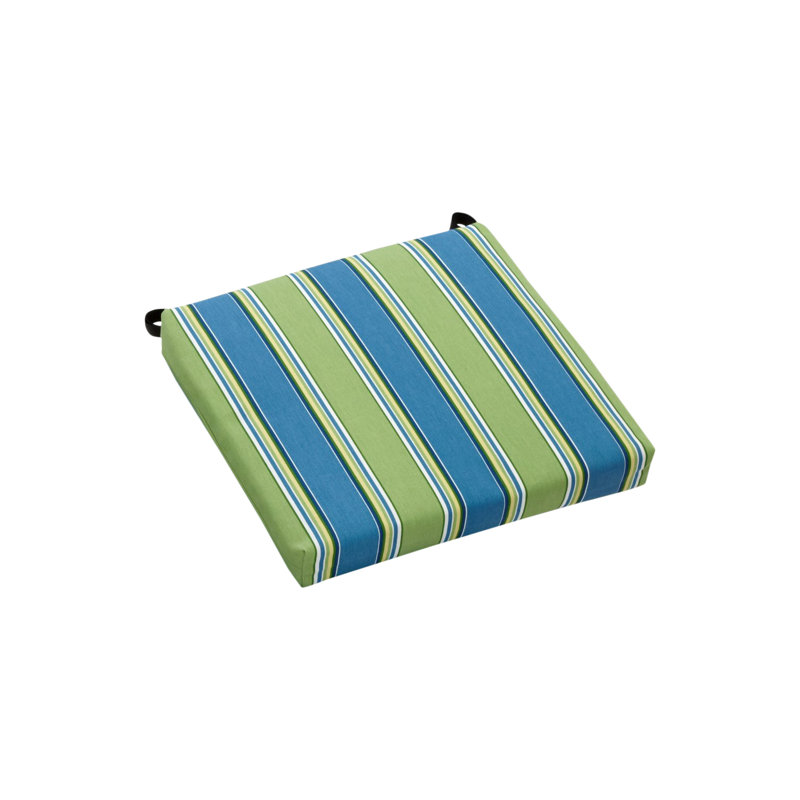 Stripe Indoor/Outdoor Adirondack Chair Cushion, Haliwell Caribbean, 16" W x 16" D