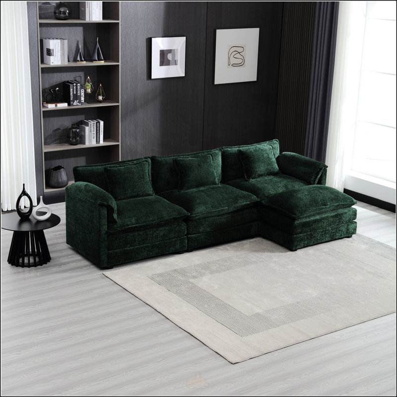 112" Oversized Sectional Sofa, Emerald