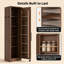 Garde-manger étroit avec 12 tablettes de rangement, armoire de rangement mince à porte simple de 72 po avec 6 tablettes réglables, support de porte et roulettes verrouillables-1481373125