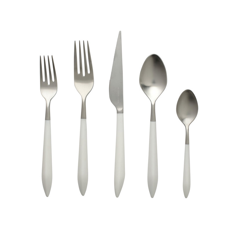 Service de table 5 pièces Ares, Argent/blanc