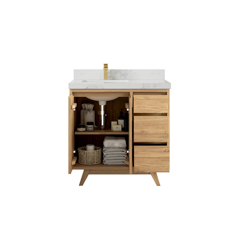 Ensemble de meuble-lavabo simple 36 po Kristynn, Calacatta Nuvo
