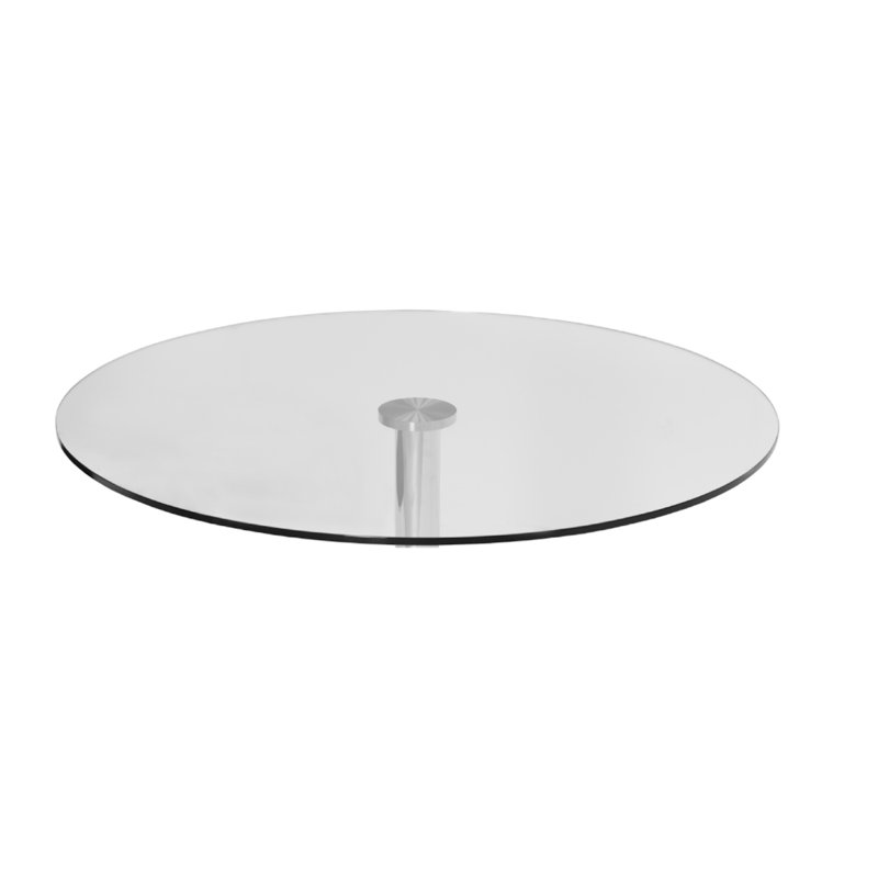 Diana Pedestal Coffee Table, Black, 15" H x 35.5" L x 35.5" W