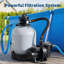 Système de pompe de filtration de sable pour piscine hors-terre Pompe à haut débit 1/3 HP 3435 GPH avec valve à 7 positions multi-ports Capacité du réservoir de sable 88 lbs complète pour installation simple
