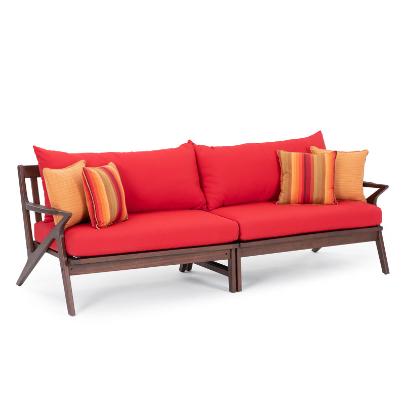 Minhaj Sunbrella Outdoor Sofa, Canvas Jockey Red Sunbrella® Canvas