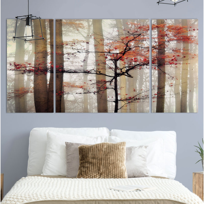 " Orange Awakening " 3 - Pieces, 40" H x 60" W x 1.5" D