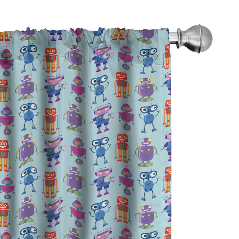 Panneaux de rideaux semi-diaphanes avec passe-tringle Alien, 28 po x 95 po