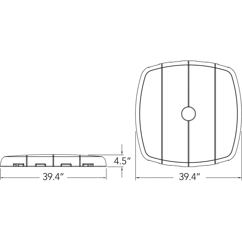 Kiana 29 Lb. Base de parasol en résine, Noir