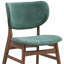 Ensemble de deux chaises d'appoint à dossier ouvert en tissu vert et brun-886071252