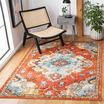 Kathryn Oriental Orange Area Rug