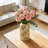 Large Farmhouse Ceramic Vase With Sunflower Design, Vintage Ice Crackle Finish, Rustic Home Decor For Living Room, Dining Table, Or Shelf