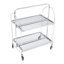 Chariot roulant pliable à 2 niveaux avec roues Chariot de rangement pour cuisines, salons, cafés, bureaux