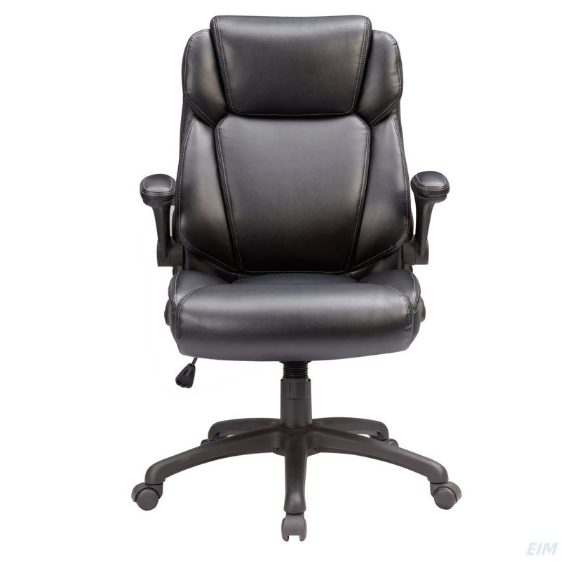 Chaise de bureau réglable moderne, chaise pivotante rembourrée en cuir pour bureau, Cuir retravaillé