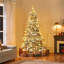 Pre-lit Snow Flocked Christmas Tree with Multicolored LED Lights of 9 Light Modes-1446798026
