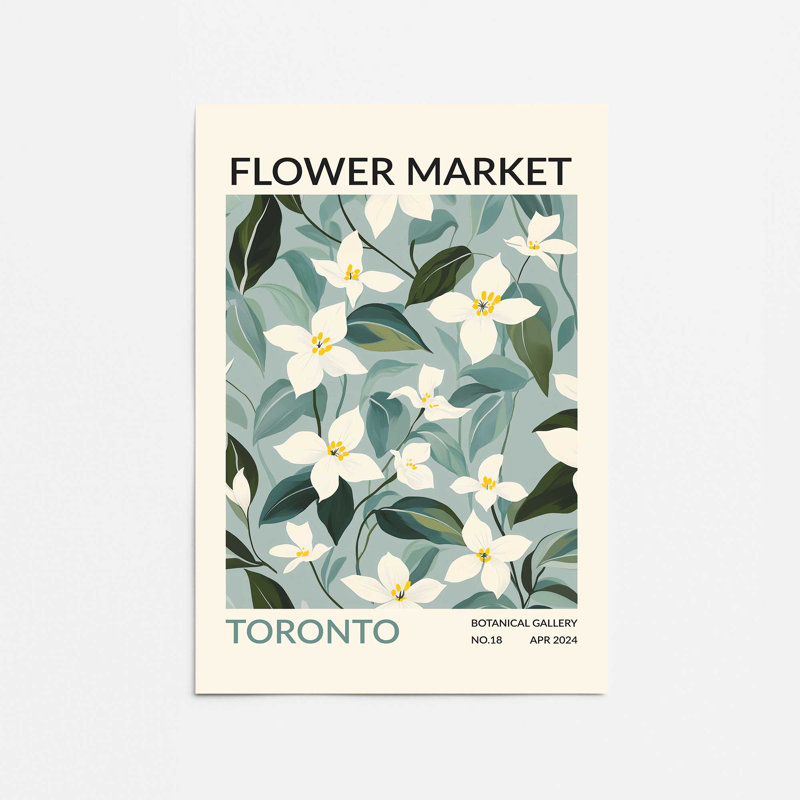 Imprimé du Toronto Flower Market, Ne s’applique pas, H 14 po x l 11 po x P 0,1 po, Impression sans cadre