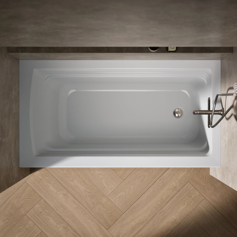Archer 60" x 32" Alcove/Tile Soaking Bathtub, Ice Gray, Right