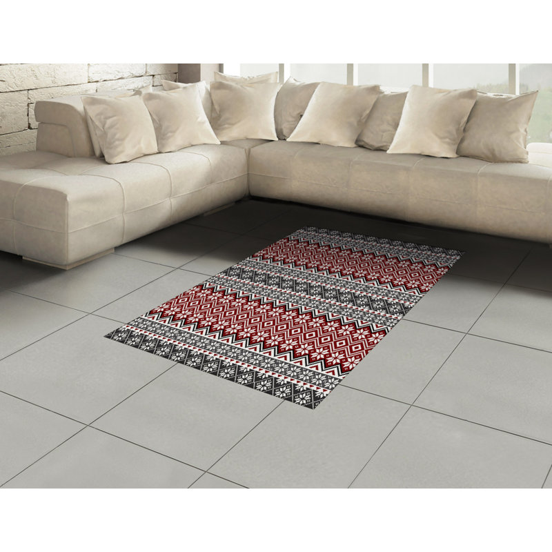 Tapis décoratif à haute densité en fibres de polyester à haute densité Nordic, Rectangle— 4 pi x 5 pi 8 po