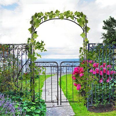Tonnelle de jardin avec barrière Outsunny