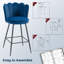 Upholstered Counter Stool with Metal Frame-1714813013