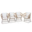 Ensemble repas d'extérieur 5 pièces - Table rectangulaire en bois de teck + 4 chaises en osier avec coussins, structure en acier beige, finition teck, parfait pour la terrasse, le patio ou le jardin-1683457660