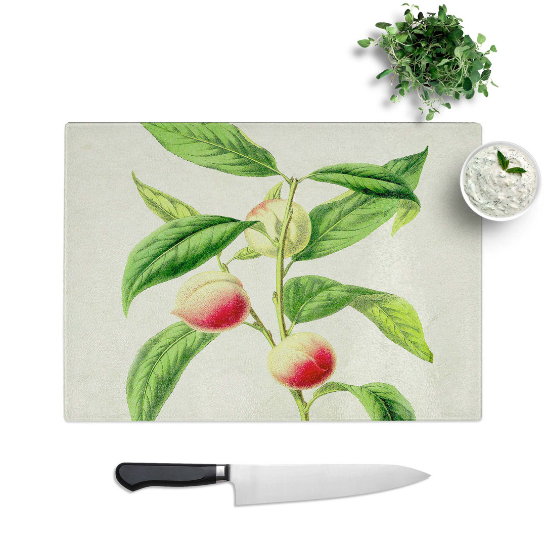 Glass Illustration of Peaches Chopping Board