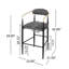 Tabourets de bar à hauteur de comptoir de 2, siège en tissu gris avec pieds en fer pour îlot de cuisine, capacité de poids maximale de 260 lb, siège rembourré et support robuste de 265 lb-1772528281