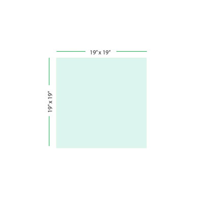 Square Glass Table Top - Tempered - 1/4" Thick - Beveled Edge, Eased Corners