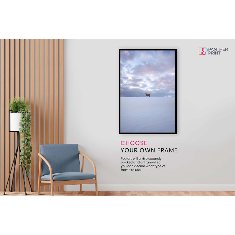 Alone Deer In Winter & Sea Of Clouds - No Frame Print, 46cm H x 31cm W