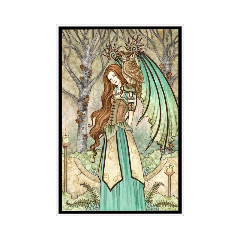 Garden Of Wisdom, 26" H x 18" W x 1.5" D, No Mat, White Floater Framed Canvas