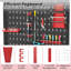 Établi de rangement pour outils avec panneau perforé et 14 accessoires suspendus pour le garage-107255699