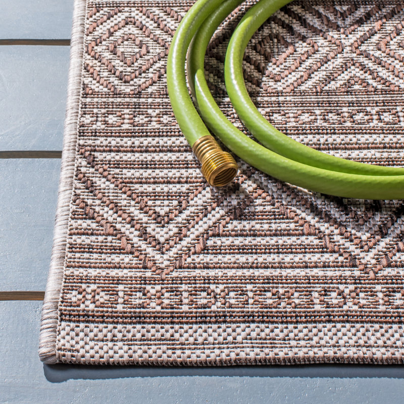 Harraj Performance Southwestern Indoor/Outdoor Area Rug, Square 6'7"