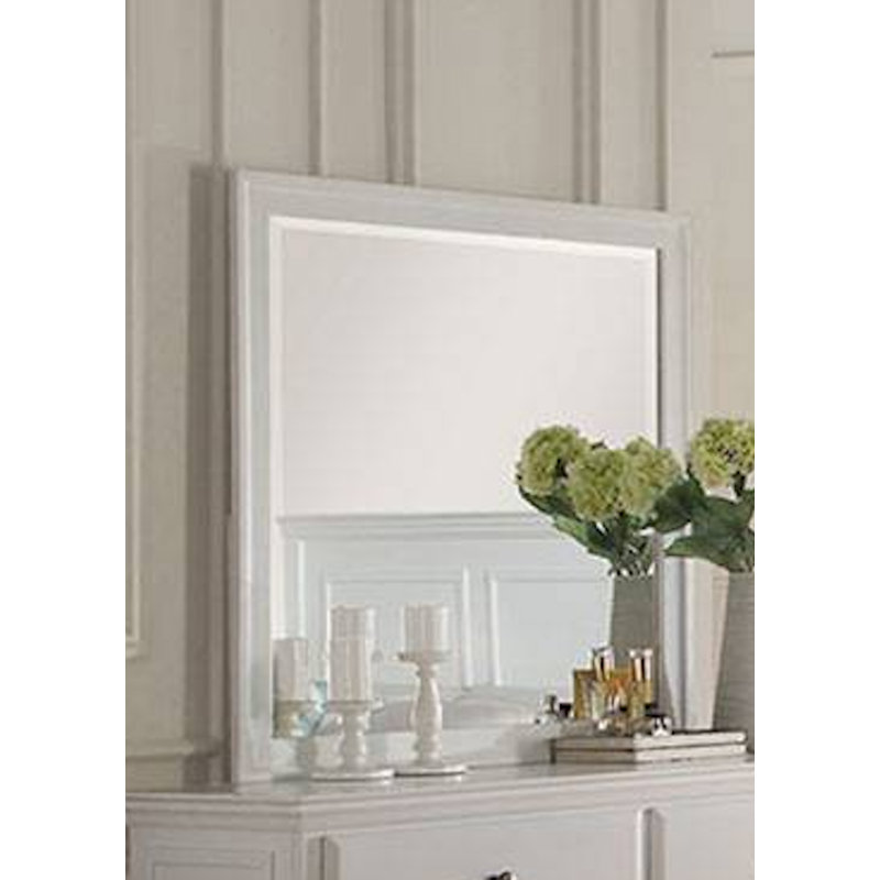Dilane Square Dresser Mirror, White
