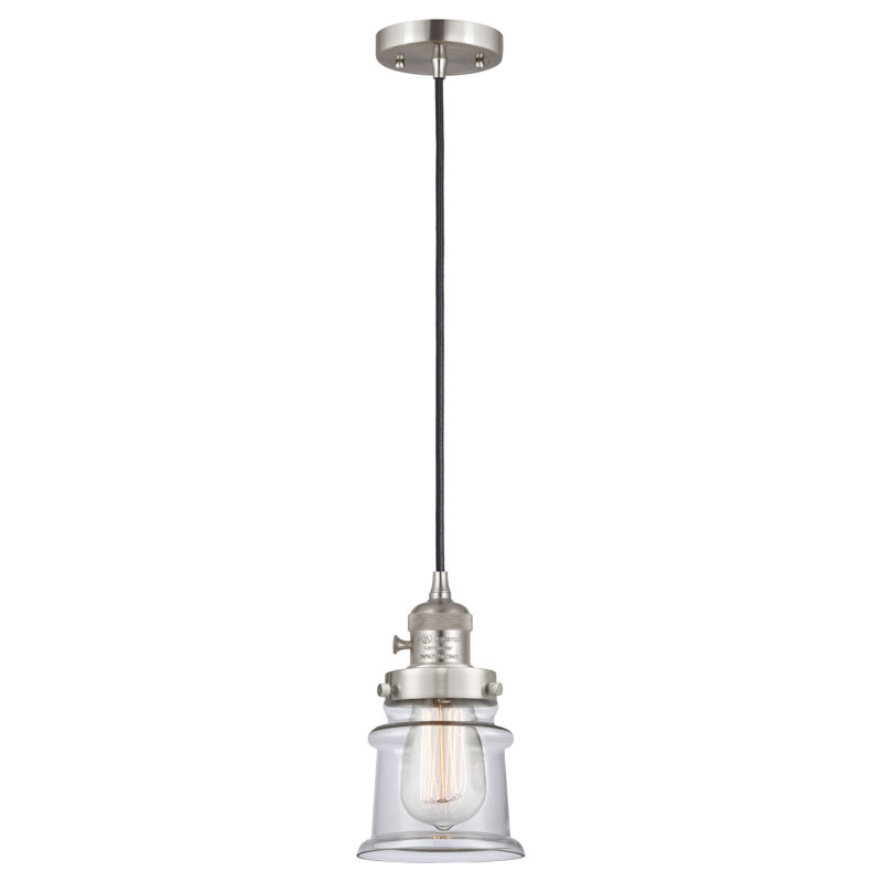 Franklin Restoration - Alvi - Mini-luminaire suspendu à 1 lumière - Interrupteur marche / arrêt - Ampoule non incluse, Clair