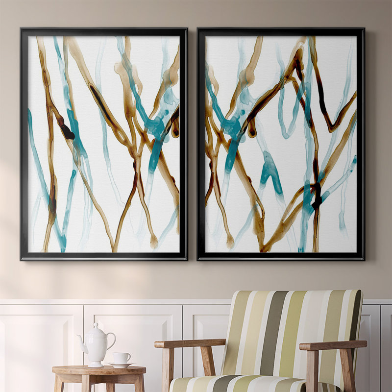 " Runnel XVII " 2 - Pieces, Black, 36.5" H x 53" W