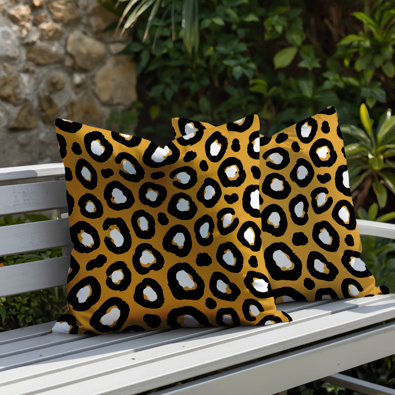 Oreiller réversible intérieur / extérieur Amia, 18x18, Yellow