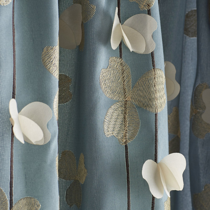 Semi Sheer Curtain Single Panel, Blue