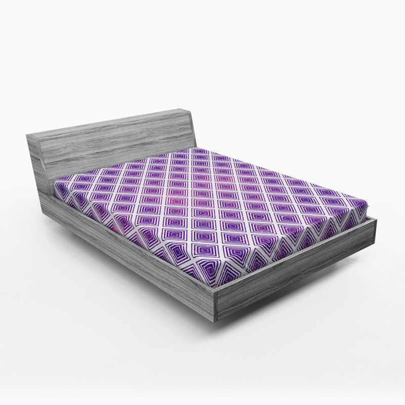 Microfiber Geometric Fitted Sheet, Full Fitted Sheet