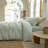 DONEUS Striped Duvet Cover Set 100% Washed Cotton Linen Like Soft Feelling Breathable Bedding-113054925-113054928