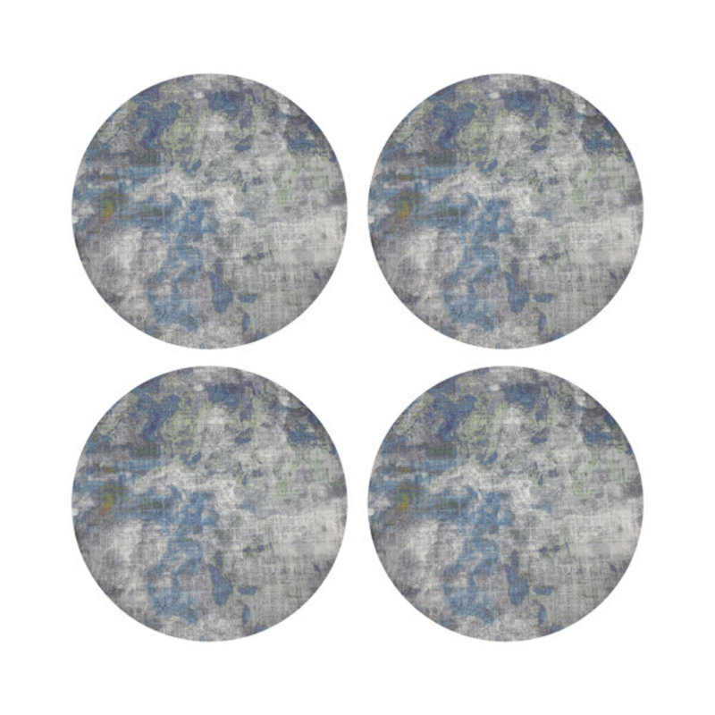 Impressionism Vegan Leather Round Placemats, Opulence