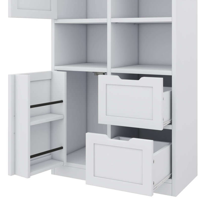 Armoire de rangement pour salle de bain avec portes et tiroirs