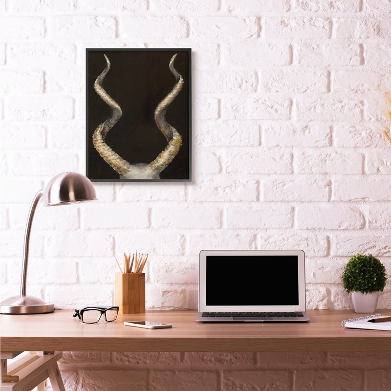 « chèvre cornes shadow black gold animal » par tiers, reproduction d’art murale, H 30 po x l 24 po x P 1,5 po