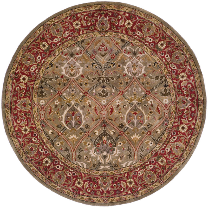 Evie Hand Tufted New Zealand Wool Oriental Rug, Round 6'