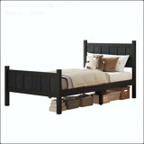 Twin Size Flat Panel Bed with Shaker and Farmhouse Style Design