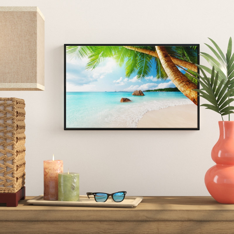 «Praslin Island Seychelles Beach», photographie, H 12 po x l 20 po x P 1 po, Toile avec cadre flottant