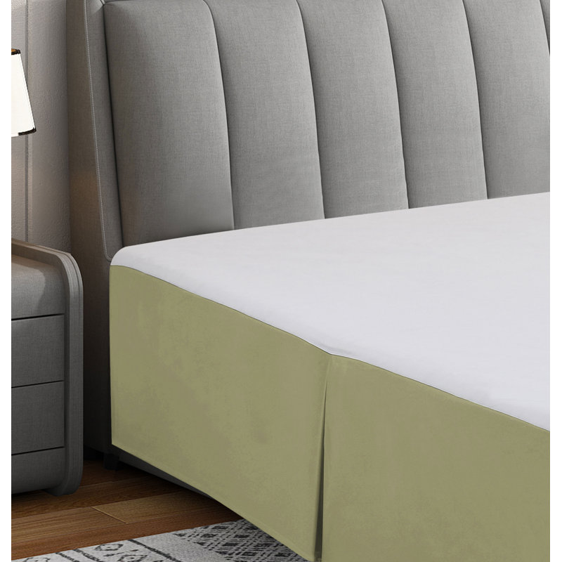 14" Soft Microfiber Bed Skirt - Basics by Wayfair™, Sage, Twin